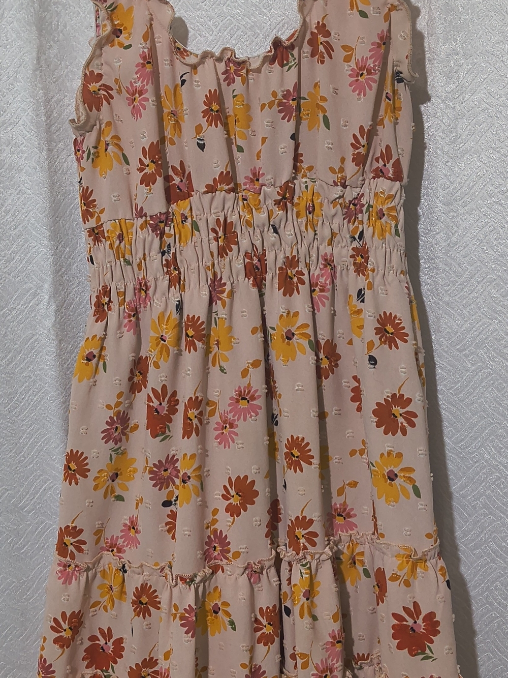 Moa Moa Floral Sundress - Pink with Yellow & Rust Flowers